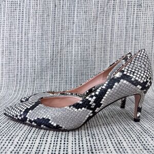 J. Crew Lucie Pumps‎ Size 7 Snakeskin Pointed Stiletto Heels Party Career Glam